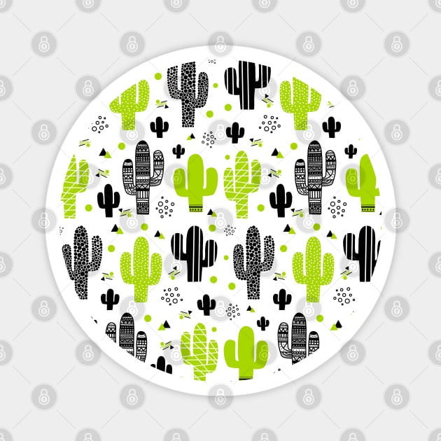 Colorful Cactus Pattern Design Magnet by Simplulina